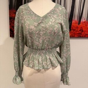 Floral Long-Sleeved Blouse